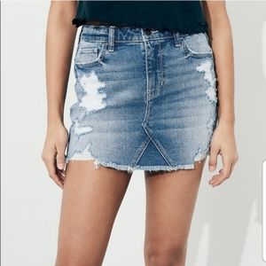 Hollister High Rise Vintage Stretch Skirt Denim 26